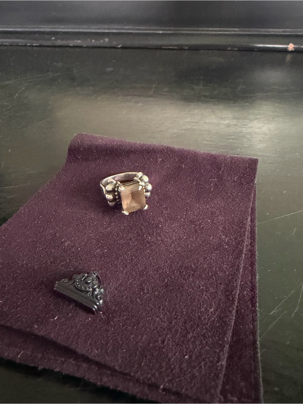 LAGOS Sterling Silver Ring with Smoky Brown Stone